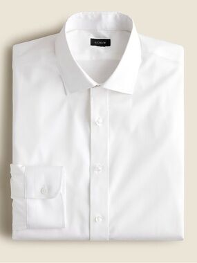 NWT J. Crew Bowery Wrinkle-free Dress Shirt Spread Collar White